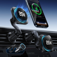 OmniLock Qi2.2 Certified 25W MagSafe Car Mount Charger with CryoBoost, Phone Cooling MagSafe Car Charger,360 Rotatable, Air Vent Magnet Wireless Car