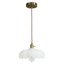 Vintage Pendant Light Fixtures: Milk Glass Pendant Lights Kitchen Island, White Milk Glass Pendant Light Fixture for Bedroom Dining Room