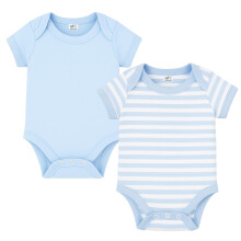 Premature Bodysuits - Short Sleeve Preemie Baby Vests Twin Pack for Prem Boys and Girls, Made in Britain Blue 5-8 lbs