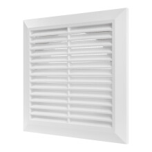 150 mm Tumble Dryer Vent Cover - White Plastic Wall Vent Cover with Mesh and Louvers - Durable External/Internal Exhaust Grille for Bathroom, Kitchen,