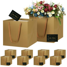 10 PCS Large Gift Bags Black 30x30x30cm, Square Extra Large Paper Gift Bag with Cards for Christmas Presents Cake Bouquets Wedding Party Small