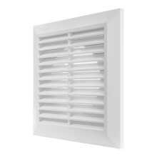 125 mm Tumble Dryer Vent Cover - White Plastic Wall Vent Cover with Mesh and Louvers - Durable External/Internal Exhaust Grille for Bathroom, Kitchen,