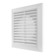 100 mm Tumble Dryer Vent Cover - White Plastic Wall Vent Cover with Mesh and Louvers - Durable External/Internal Exhaust Grille for Bathroom, Kitchen,