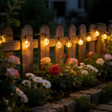 Solar Fairy Lights Outdoor Waterproof 50LED Solar Garden Lights 8 Mode 9.5M/31FT Indoor/Outdoor Crystal Ball String Lights for Garden Patio Yard Home