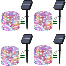 Solar String Lights Outdoor, 4Pack Each 12M 120LED Solar Lights Outdoor Garden Waterproof,8 Modes Fairy Lights Decorative Lighting for Garden, Patio,