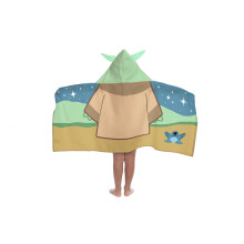 Disney Mandalorian Baby Yoda Grogu Hooded Towel – 56 x 130cm Kids Super Soft Bath Towel, Beach, Pool & Travel, Official Licensed Product, Multi