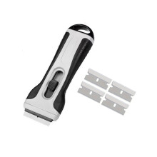 Oven & Hob Cleaning Tool + 4 Spare Replacement & Built-in Storage Box | Multi-Surface Oven Cleaner Non Scratch | Ideal for Glass, Ceramic Cooktops |