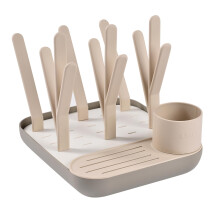 BÉABA Baby Bottle Drying Rack and Drainer, Large Capacity, Modular Design, Holds Up to 6 Bottles and Baby Tableware, Accessories Holder, Optimised