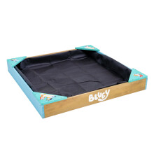 Wooden Sandpit with Cover FSC Certified Wooden Garden Sand Pit for Kids with Corner Seats Water Porous Liner Protective Cover Outdoor Play Ages 2+