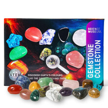 SCIENCE MUSEUM Gemstone Collection Kit – 15 Real Gemstone Specimens, Educational STEM Geology Set, Gift-Ready Science Collection