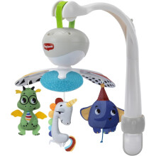 3-in-1 Take Along Baby Mobile for Cot, 0+ Months, Portable, Multi-Use with 3 Connectors, Cot Mobile with Music, 5 Melodies, 30 Minutes of Continuous