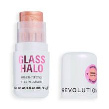 Revolution Glass Halo Highlighter Stick, Infused with Peptides & Vitamin E for a Dewy, Radiant Glow, Rose Glow, 4.5g
