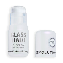 Revolution Glass Halo Highlighter Stick, Infused with Peptides & Vitamin E for a Dewy, Radiant Glow, Clear Glow, 4.5g