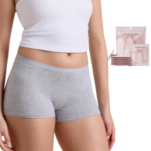 7 Pcs 100% Cotton Postpartum Disposable Knickers for Women, Breathable Mid-High Waist Underwear with Wide Gusset, C-Section Recovery Essentials Gray L