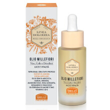 Linea Dolcezza – Bio Oil for Face, Neck and Chest Millefiori, Moisturising and Anti Ageing, with Beeswax and Propolis, Fast Absorbing Dry Oil - Face