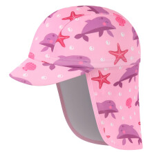 Baby Sun Hat & Toddler Legionnaire Hat – Kids Swim Cap with Neck Flap for Beach & Pool, Boys and Girls (3-6 Years, Pink Dolphin)