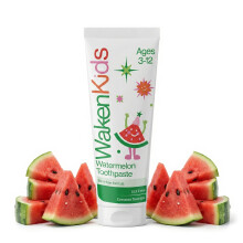 Kids Toothpaste, Watermelon Fluoride Tooth Paste, SLS Free, Mint-Free, Gentle Flavoured Toothpaste for Children 3–12, Low-Foaming & Vegan-Friendly,