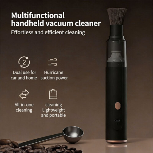 Miniature Handheld Coffee Grinder Vacuum with Strong Suction and Quiet Operation for Efficient Cleaning