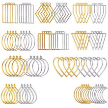 1 Ensemble de Supports Géométriques Ouverts à L'Arrière pour Pendentifs - Bases pour Créations en Résine UV/Époxy (pour Bijoux DIY : Colliers,