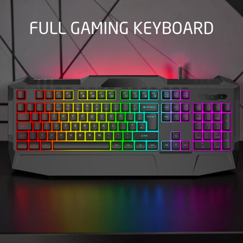 RAINBOW LED USB GAMING KEYBOARD MOUSE HEADSET SET FOR PC MAC PS4 PS5 XBOX UK 1