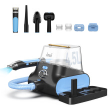 INSE Kit de toilettage pour animaux P30, Aspirateur à poils, 400W, Boîte de 4,5L, Noir, Prise US