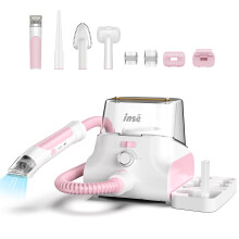 INSE Kit de toilettage pour chien avec aspirateur, modèle P30, boîte à poussière 4,5L, 400W, Rose