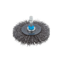 steel wire disc brush ø75x10mm - 2100000 - hexagonal shank - ideal for derusting and cleaning