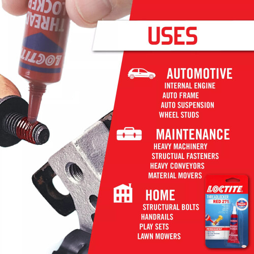 Loctite Threadlocker Red 271,0.20 fl. oz(209741) 2