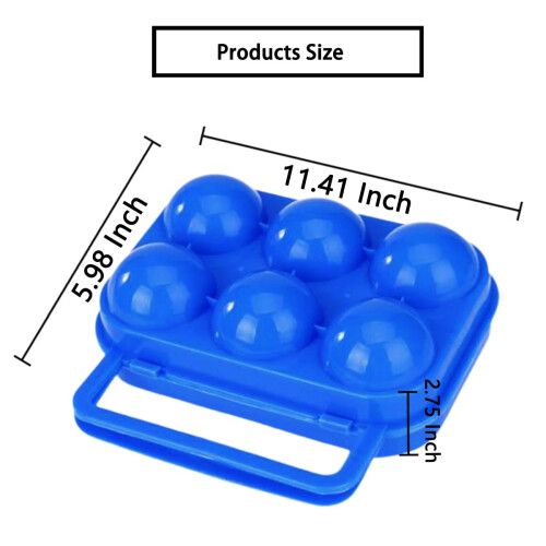 Portable Folding Plastic Egg Carrier Holder Storage Container for 6 Eggs - Blue 1