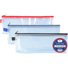 3pcs Clear Pencil Case, Plastic, with Zipper, Water Resistant, Reinforced and Waterproof