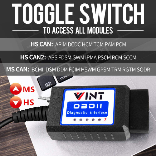 Forscans VINT-TT55502 ELMconfig USB modified For all Windows HS-CAN/MS-CAN 2