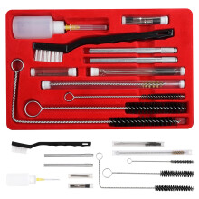 Professional Spray Gun Cleaning Kit with Case, 22 Piece Complete Brush Set for Cleaning HVLP Spray Paint Guns, Air Tools, Airbrush, Air Spray