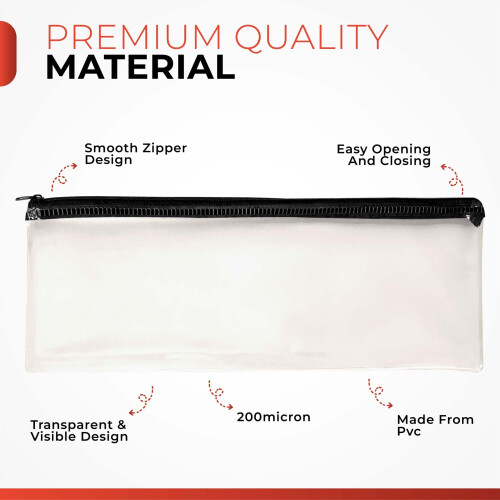 13x5 inch Blue Zip Clear Exam Pencil Case 1