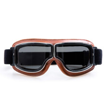 Motocross Goggles PU Leather Windproof Glasses for Women Men sunglasses (Black Frame, Yellow Lens)