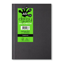 A5 Casebound Sketchbook 150gsm 92 Pages | Thick Paper Hardcover Artists Drawing Pad for Pencil Sketching, Pen & Ink, Oil Pastels and Crayons