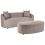 Beliani Sofa AMAL with Ottoman Fabric Taupe 1