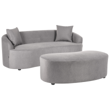 Sofa AMAL with Ottoman Fabric Grey