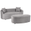 Beliani Sofa AMAL with Ottoman Fabric Grey 1