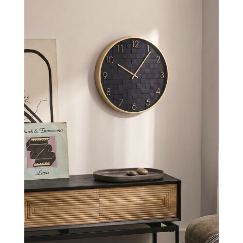 Beliani Wall Clock CREUSE 40 cm Black 1