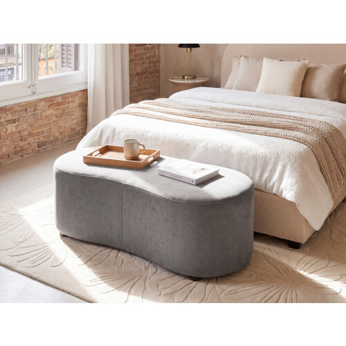 Beliani Ottoman AMAL Fabric Grey 1