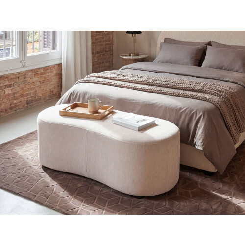 Beliani Ottoman AMAL Fabric Light Beige 1