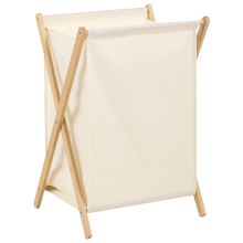 Laundry Basket CAHUIL Bamboo Light Brown 69 L