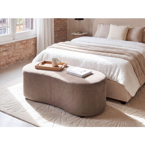 Beliani Ottoman AMAL Fabric Taupe 1