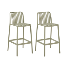 Set of 2 Bar Chairs ARICCIA Synthetic Material Green