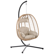 Hanging Chair with Stand PALLARE Metal Natural