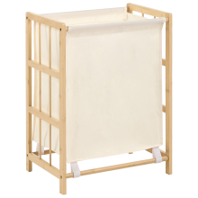 Laundry Basket MERIN Bamboo Light Brown 45 L