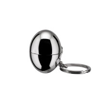 FA07 Bon Bon Key Ring/Coin Holder in 18/10 Stainless Steel Mirror Polished and Thermoplastic Resin., Black