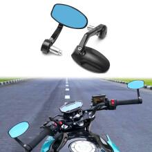 2pcs Motorbike Mirror, CNC Motorcycle Bar End Rearview Side Mirrors Universal 7/8 inches 22mm Motorcycle Rear View Mirror Handlebar Mirror High