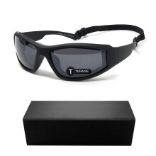 Motorcycle Riding Glasses Safety Ski Goggles Adjustable UV Protective Windproof Dustproof Anti Fog Sunglasses for Various outdoor sports (Black)