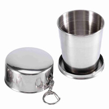 Stainless Steel Folding Cup, Metal Cup Stackable Drinking Outdoor Travel Telescopic Collapsible Mug, Portable Retractable Water Containers (240ml)